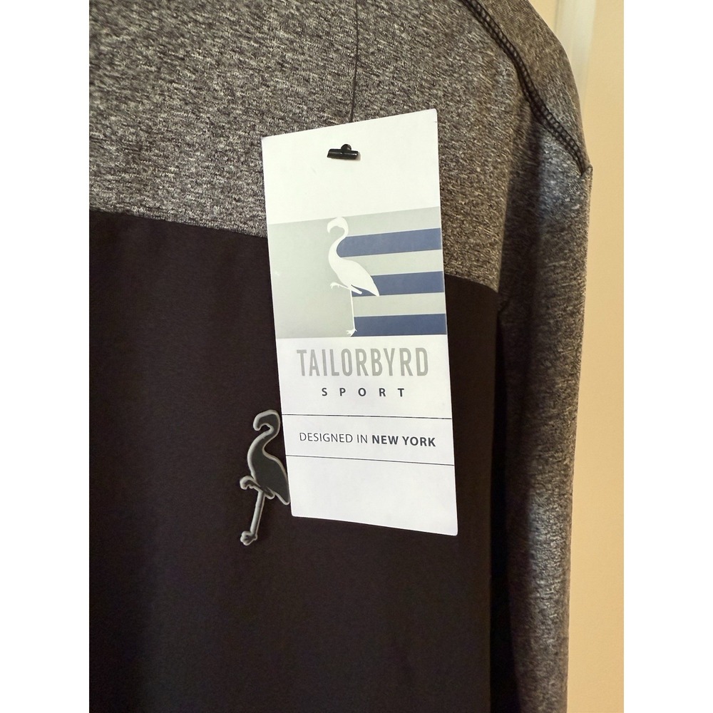 Tailorbyrd Sport Mens M Black Gray Crew Neck Long Sleeve Lt Sweatshirt Pullover - Picture 4 of 5